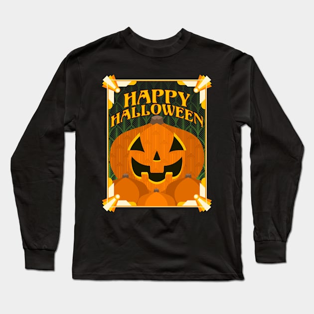 Deco Pumpkin Long Sleeve T-Shirt by Brieana